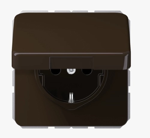 JUNG Schuko-Steckdose Klappdeckel Thermoplast CD1520 BFKL BR