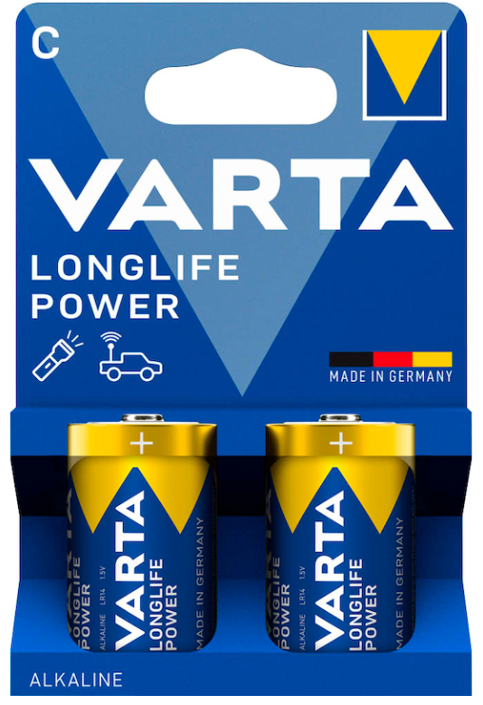 VARTA Batterien LONGLIFE Power Alkali-Mangan Baby C 1,5 V, 2 St.